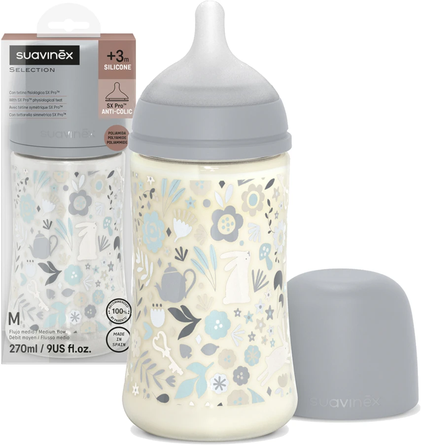 Suavinex SX Pro buteliukas nuo pilvo dieglių 270 ml vidutinio srauto 3m+ be BPA
