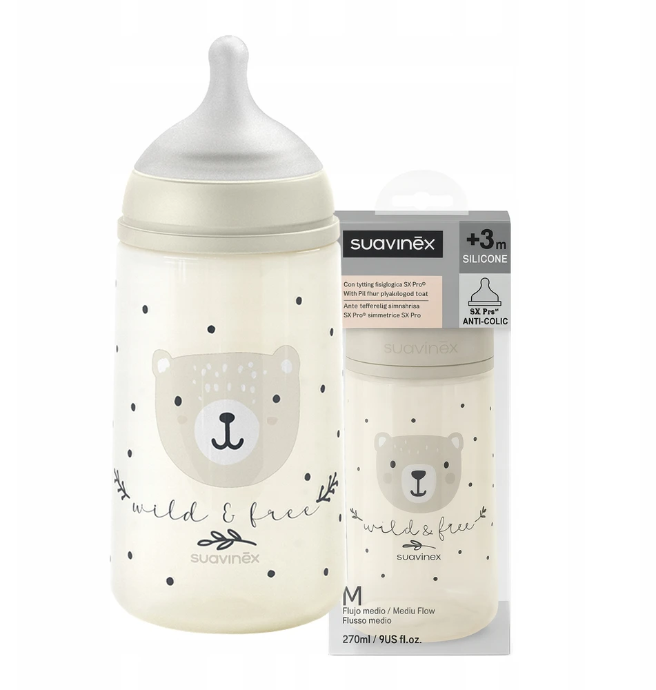 Suavinex SX Pro buteliukas nuo pilvo dieglių 270 ml vidutinio srauto žindukas 3m+