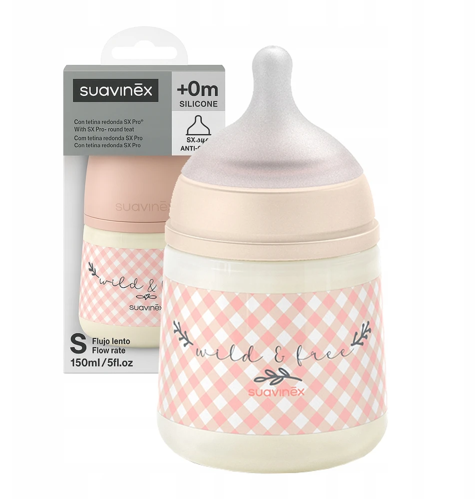 Suavinex SX Pro buteliukas nuo pilvo dieglių 150 ml laisvo srauto 0m+ be BPA