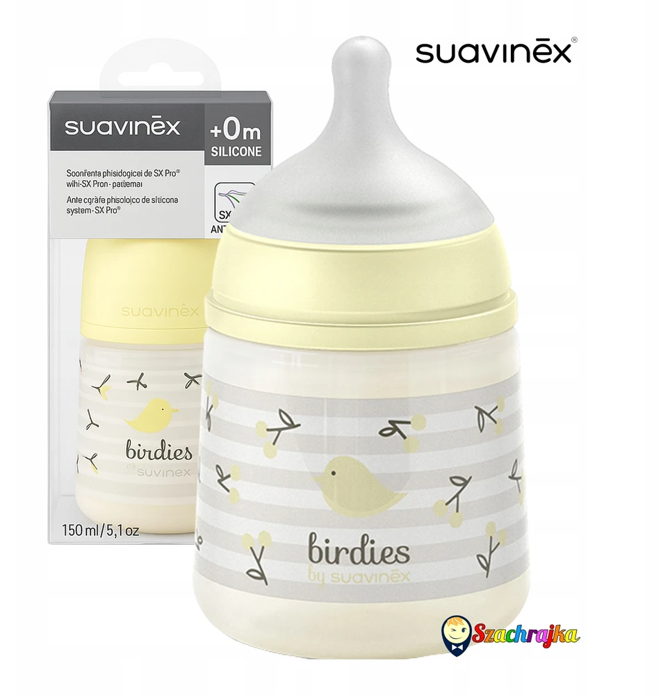 Suavinex SX Pro buteliukas nuo pilvo dieglių 150 ml laisvo srauto 0m+ be BPA