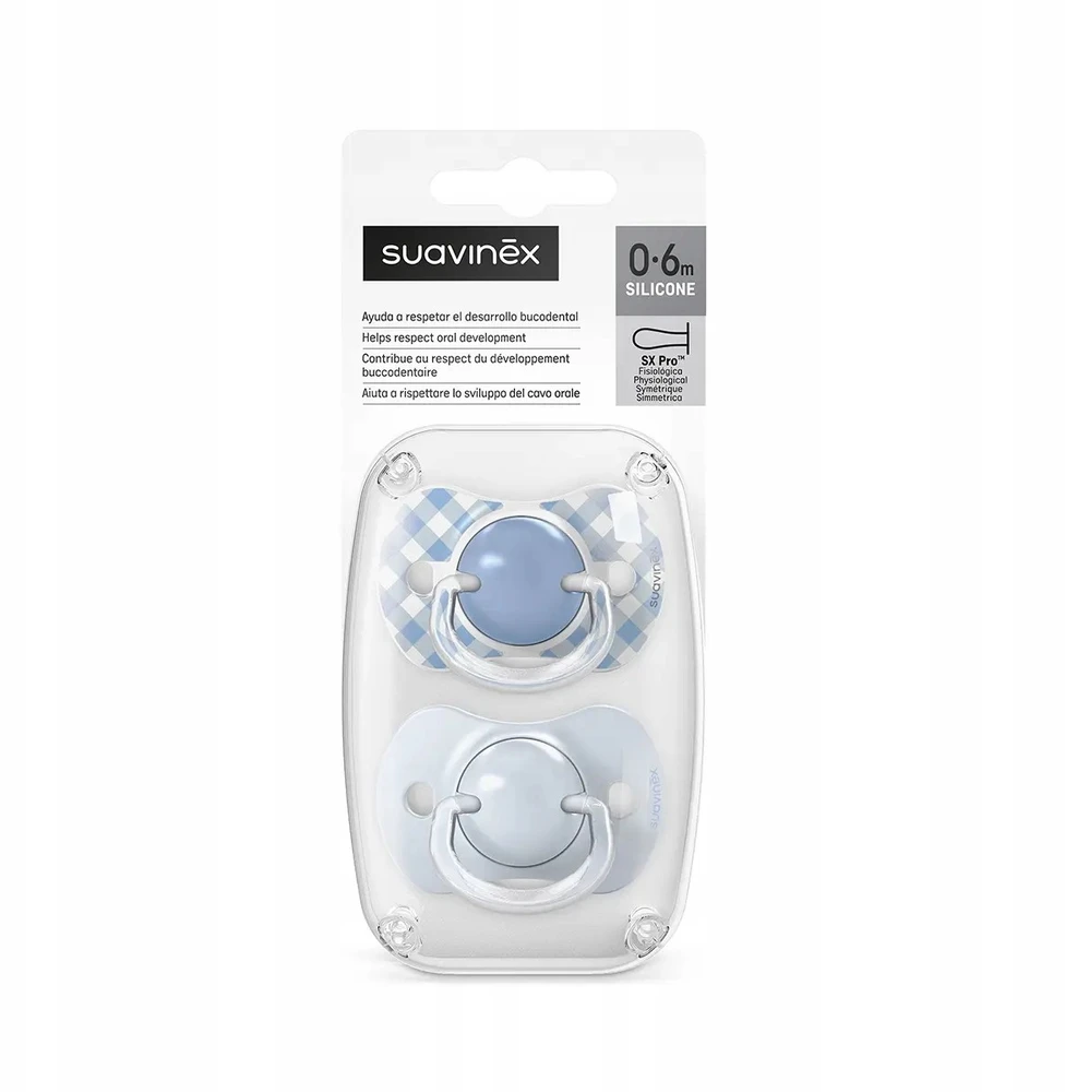 Suavinex SX Pro fiziologinis čiulptukas 0-6 m 2 vnt mėlynas Wild & Free