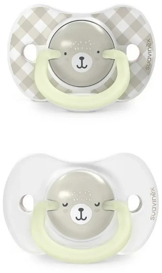 SUAVINEX SYMMETRICAL PHYSIOLOGICAL čiulptukas 2 Vnt 0-6M LUMINOUS WILD & FREE