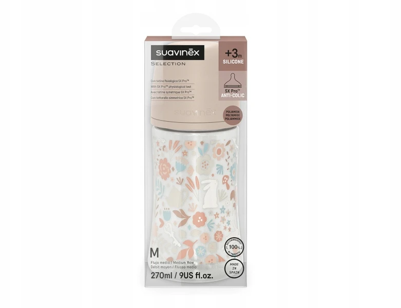 SUAVINEX WONDERLAND buteliukas - 1x kūdikio buteliukas, fiziologinis srautas M, 270 ml
