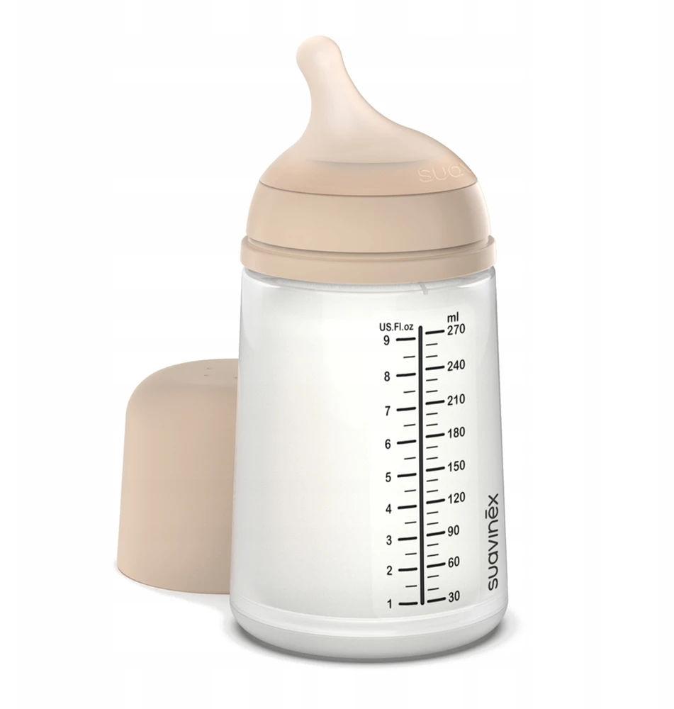 Suavinex Zero Zero Bottle 270 ml silikono srautas nuo pilvo dieglių M 3m+