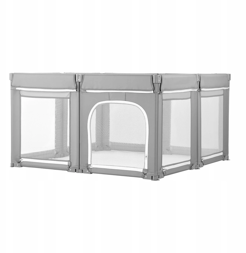 SucceBuy Kojec Dla Dziecka 120x120CM Z Drzwiami Na Zamek Błyskawiczny