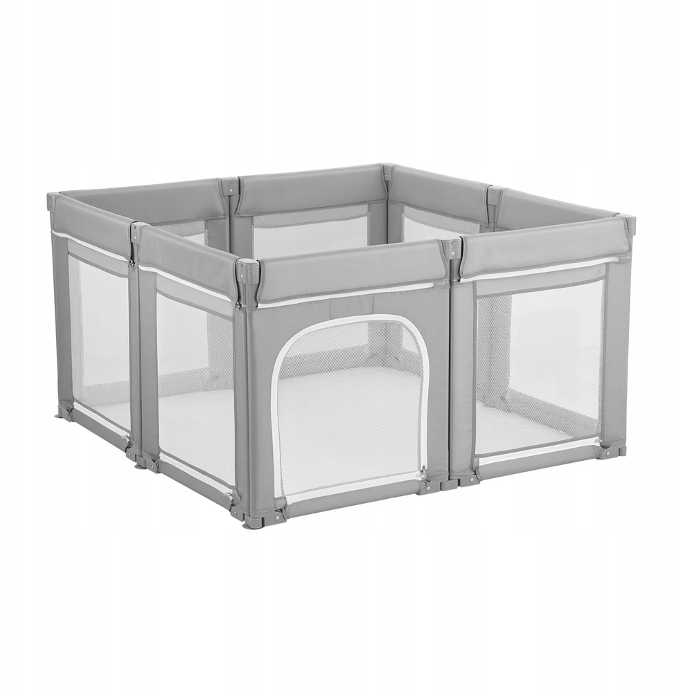 SucceBuy Kojec Dla Dziecka 120x120CM Z Drzwiami Na Zamek Błyskawiczny