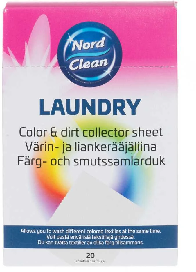 Nord Clean Spalvų ir nešvarumų surinkimo lakštai FI-SV-ET-LV-LT-NO 20 vnt