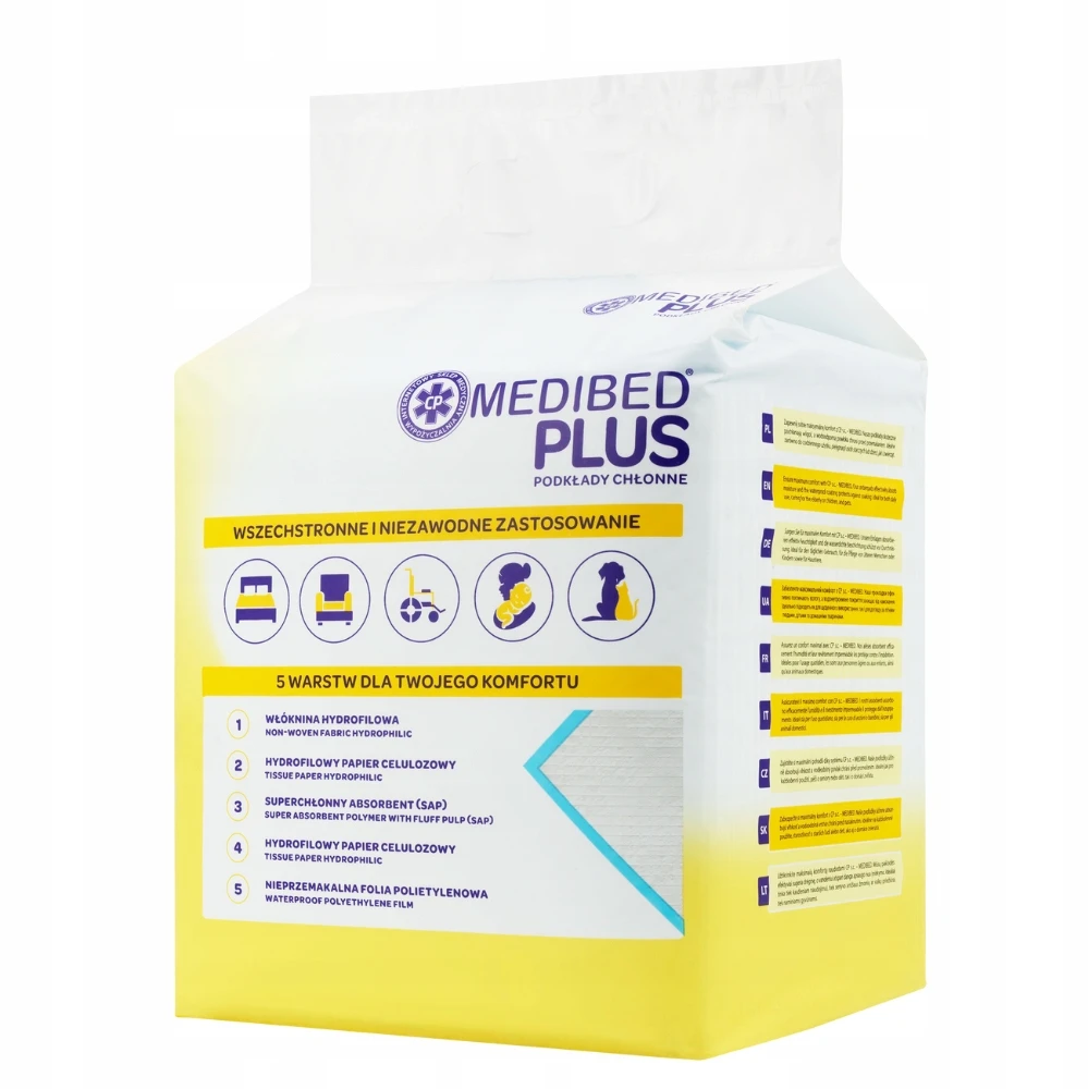 SUgeriantys įklotai MEDIBED PLUS 40X60 STRONG nesterilūs PREMIUM 510ml 120 vnt.