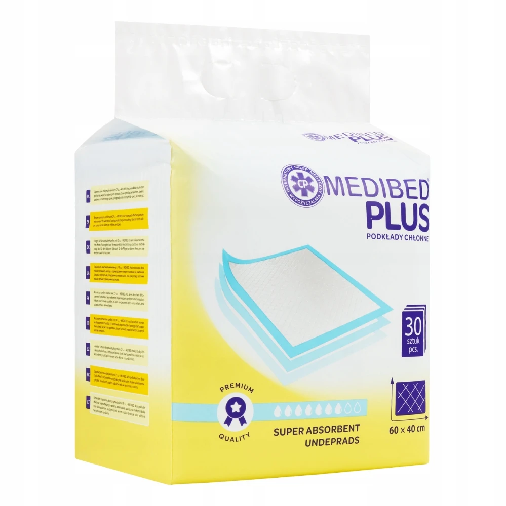 SUgeriantys įklotai MEDIBED PLUS 40X60 STRONG nesterilūs PREMIUM 510ml 120 vnt.
