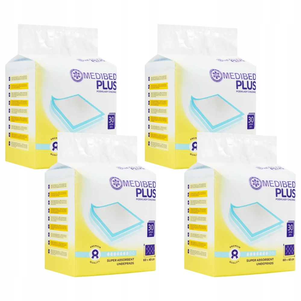 SUgeriantys įklotai MEDIBED PLUS 40X60 STRONG nesterilūs PREMIUM 510ml 120 vnt.
