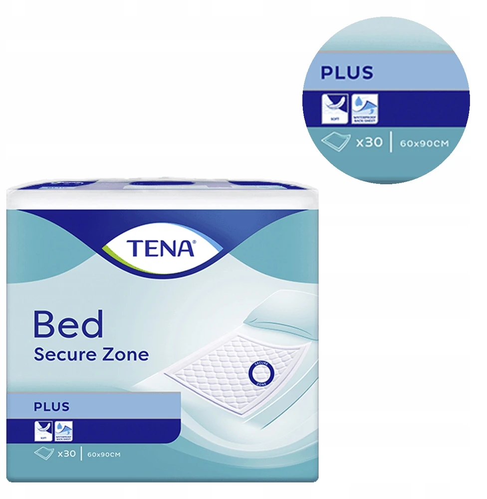 Sugeriantys įklotai TENA BED PLUS Šlapimo nelaikymo kilimėliai 60x90cm 30 vnt.