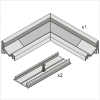 LED profilio juostos CORNER10 kampinis sujungimas L, anoduotas