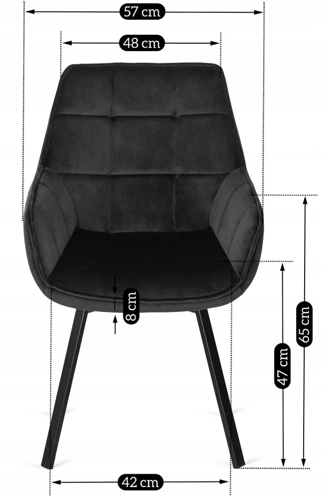 Sukamasis krėslas LUNA Mebel Elite juodos spalvos