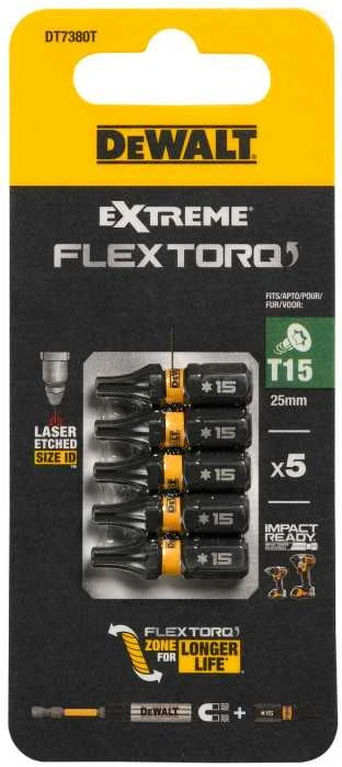 DEWALT KOŃCÓWKA UDAROWA T15x25 5szt. EXTREME IMPACT TORSION
