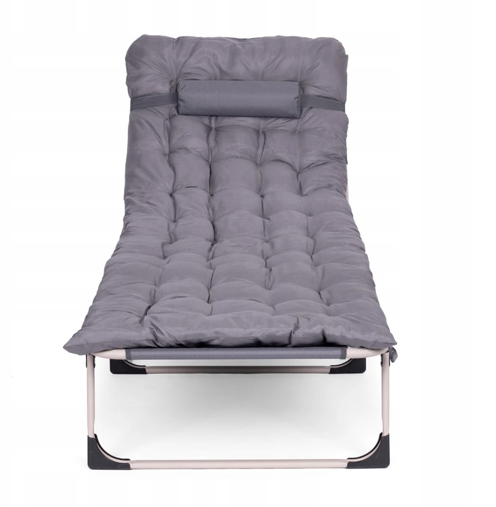 Kempingo lova BIZNESINE, sulankstoma, kanadietiška PREMIUM 75 cm - pilka