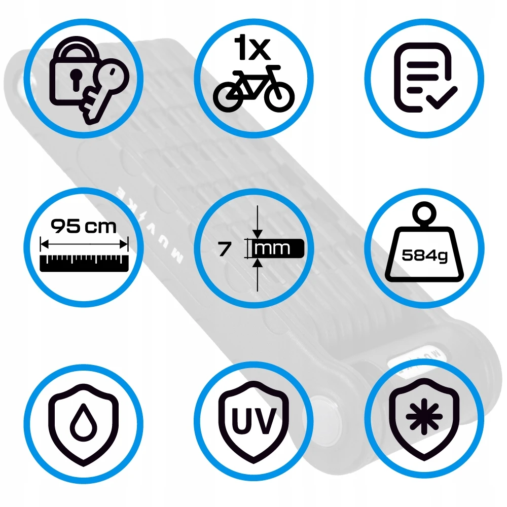 SULANKSTAMAS DVIRAČIO UŽRAKTAS 95cm 7mm SU RAKTU SU RANKENE MUVIKE FOLD 950/7K