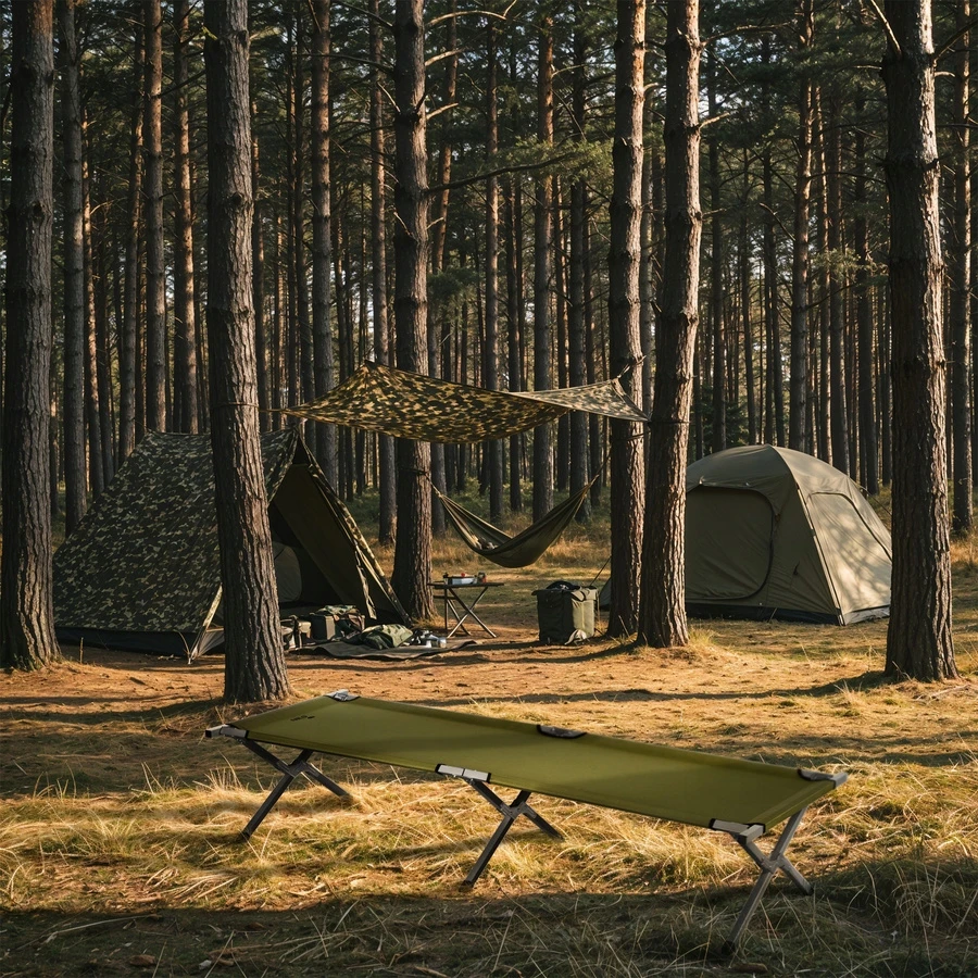 Sudedama stovyklavimo lova Nils Camp NC2756, žalia, 200 cm