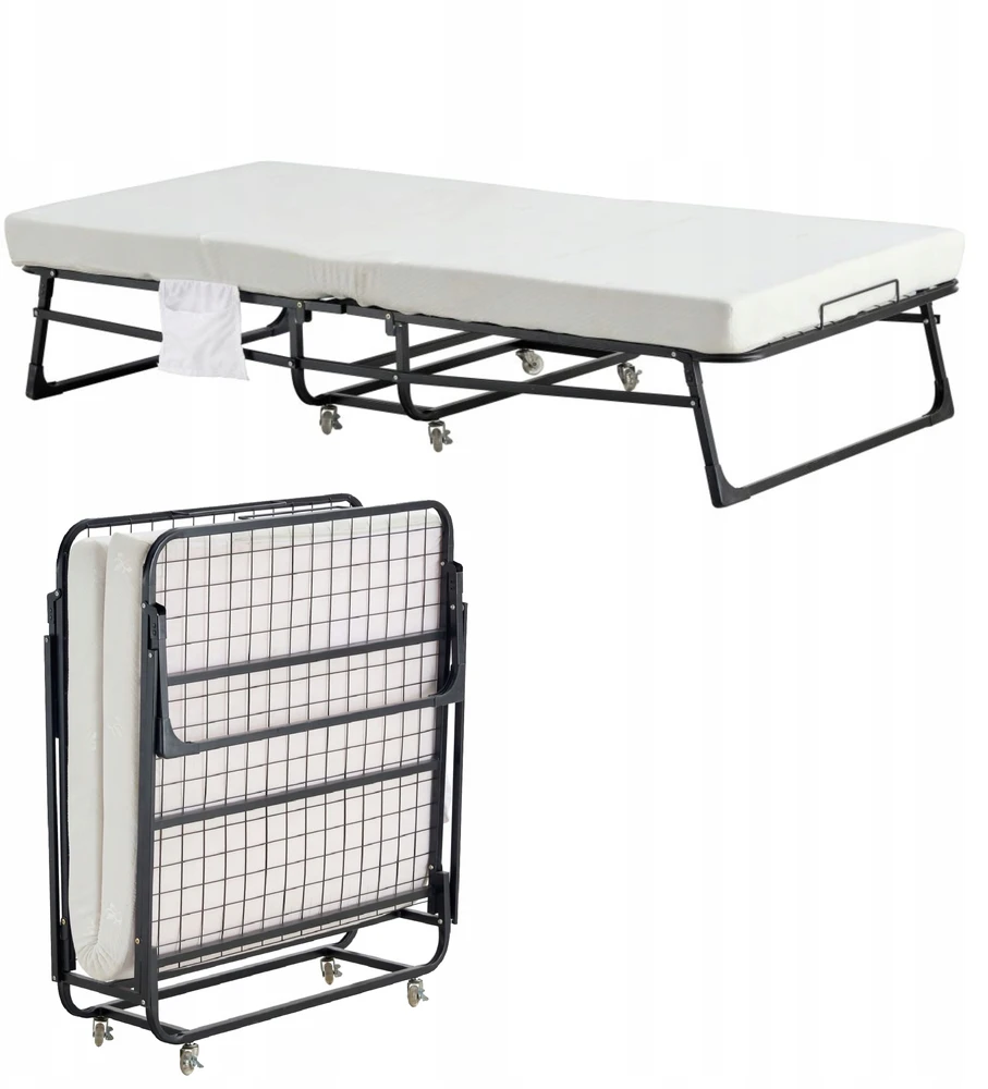 Sulankstoma turistinė lova Furnitex, 190x80x40 cm, juoda