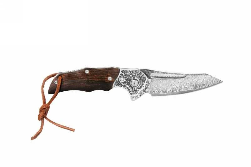Sulankstomas Damasko plieno peilis Kamazaki KZI23006