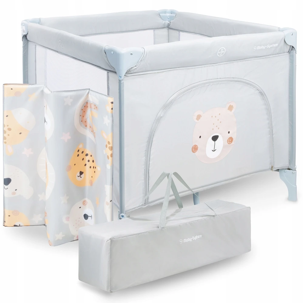 sulankstomas KOJEC Turistinė lovytė - Moby-System Teddy Bear 100x97x77cm