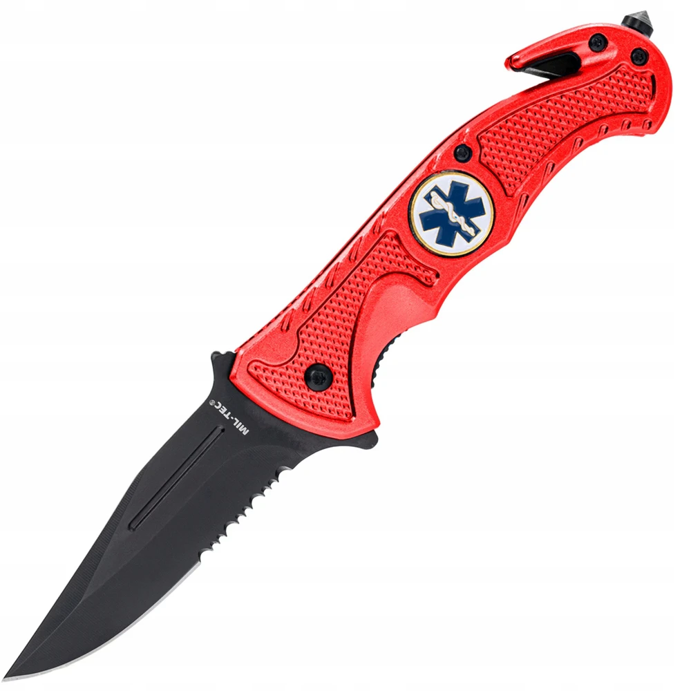 Mil-Tec gelbėjimo peilis raudonos spalvos