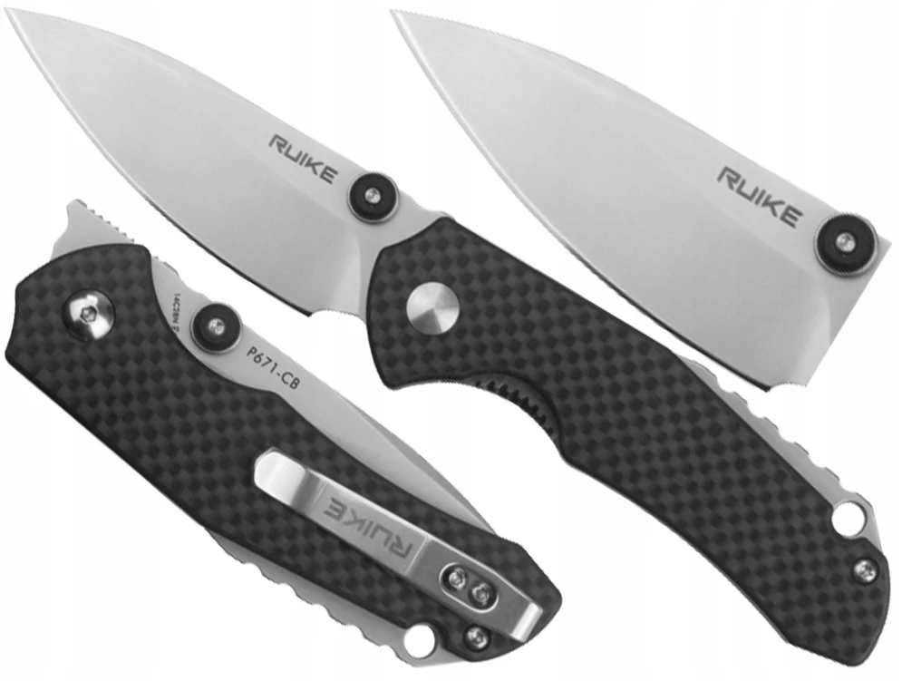Sulankstomas peilis Ruike P671-cb juodas Edc