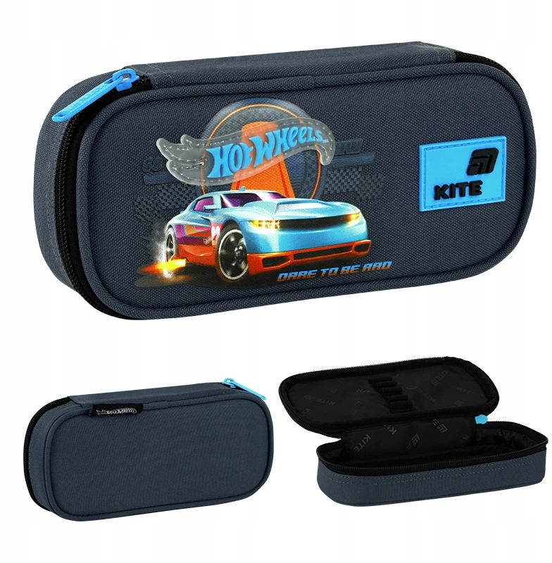 Sulankstomas pieštukų dėklas berniukams, mokyklinis mėlynas Hot Wheels Kite