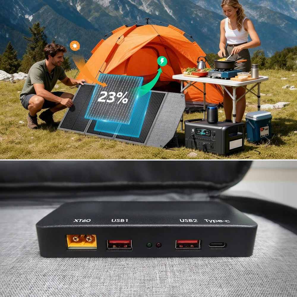 Sulankstomas saulės skydelis 100 W nešiojamas saulės įkroviklis, skirtas Ctolita Camping