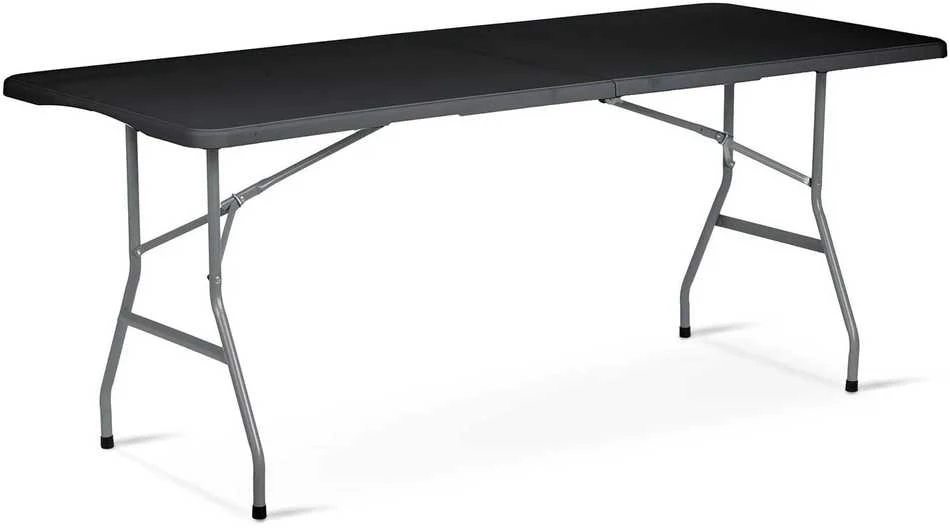 Sulankstomas sodo maitinimo stalas, 180 cm, juodas, „Plonos“