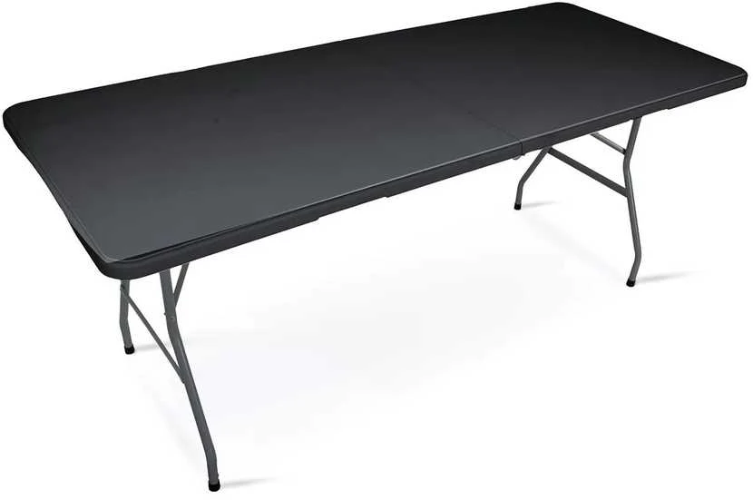 Sulankstomas sodo maitinimo stalas, 180 cm, juodas, „Plonos“
