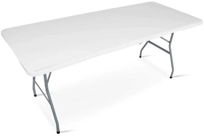 Sulankstomas sodo maitinimo stalas, 180 cm, baltas, Plonos