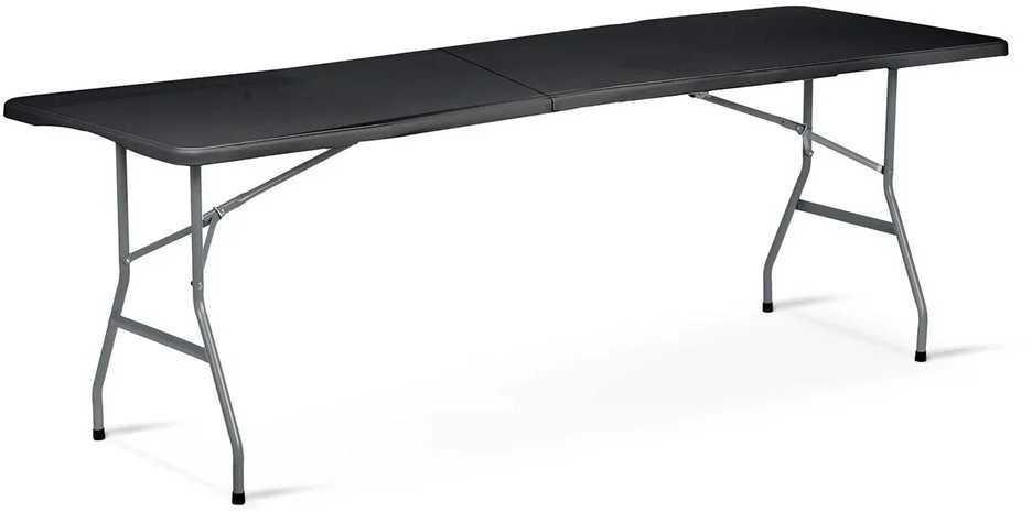 Sulankstomas sodo maitinimo stalas, 244 cm, juodas, „Plonos“