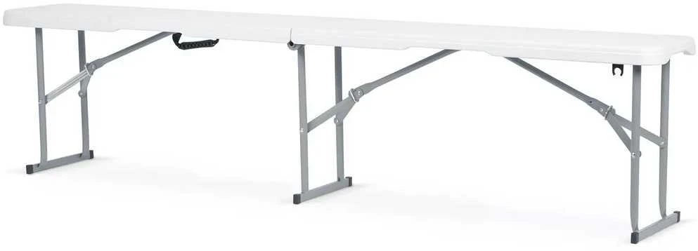 Sulankstomas sodo suolas maitinimo reikmėms, 180 cm, baltas, „Plonos“