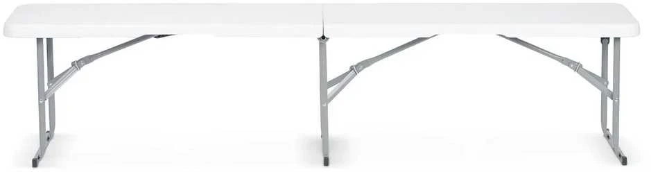 Sulankstomas sodo suolas maitinimo reikmėms, 180 cm, baltas, „Plonos“