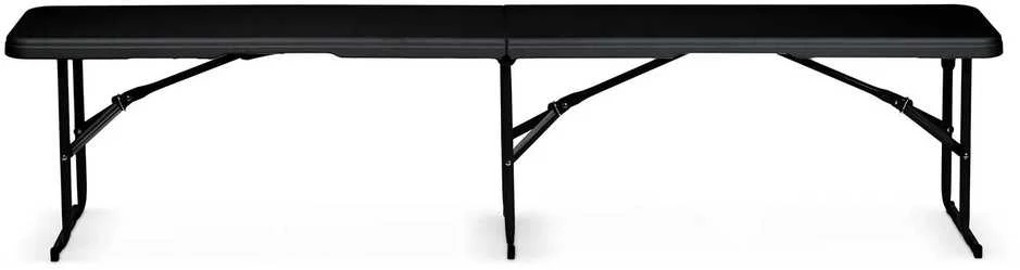 Sulankstomas sodo suolas maitinimo reikmėms, 180 cm, juodas, „Plonos“