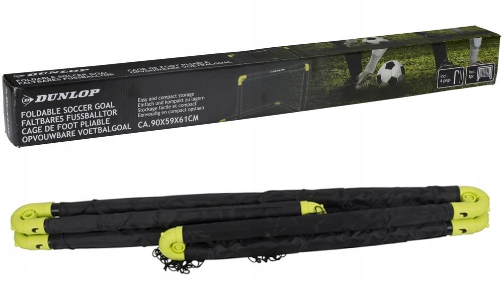 Dunlop Sulankstomos futbolo vartai su tinklu 90x59x61 cm