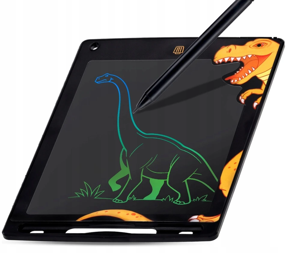 Sun Baby LCD piešimo planšetė vaikams, 8,5 colių, daugiaspalvė, Dinozauras, juoda