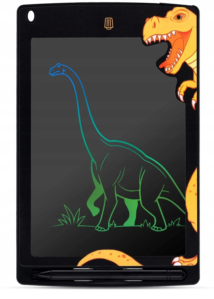 Sun Baby LCD piešimo planšetė vaikams, 8,5 colių, daugiaspalvė, Dinozauras, juoda
