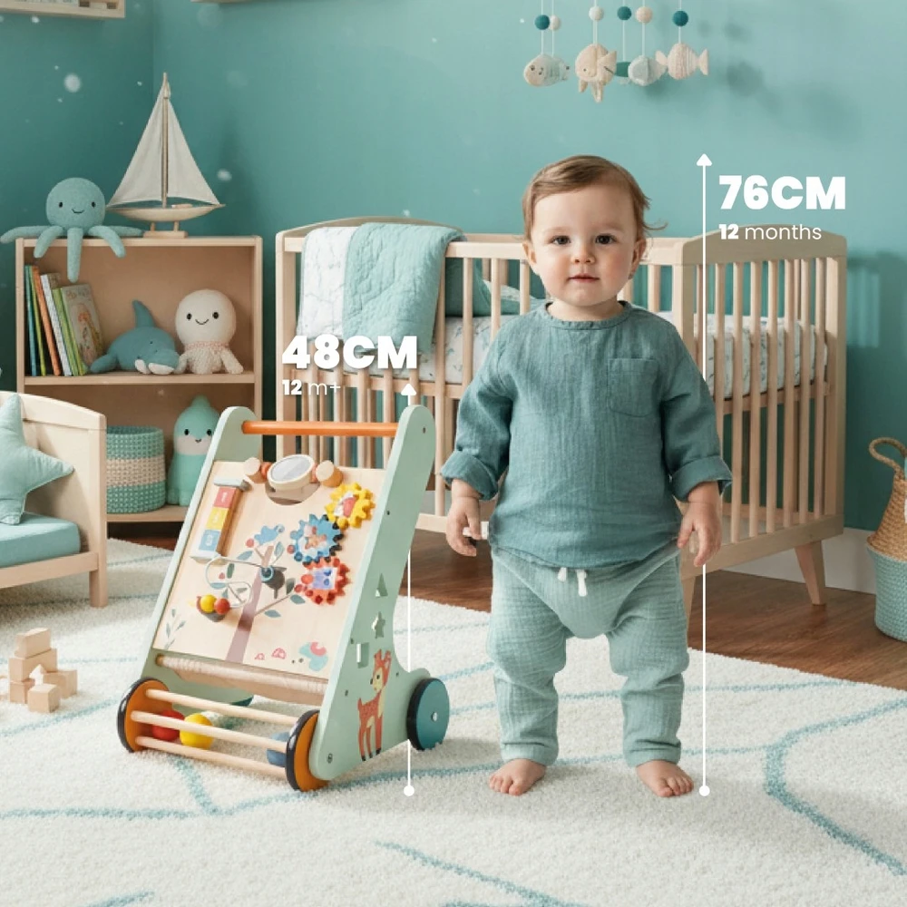 Sun Baby Medinė kūdikio stūmimo lenta Walker Sorter XXL