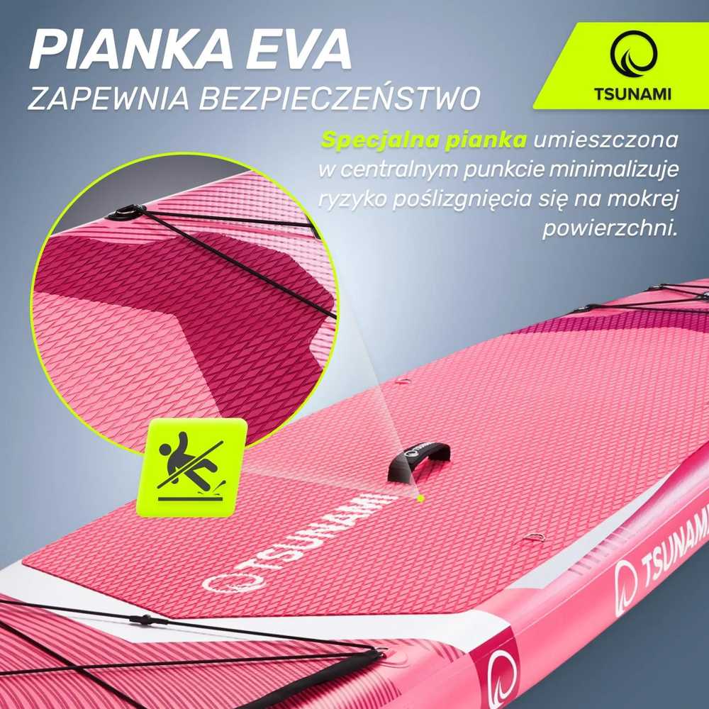 Pripučiama irklentė, vandens sportui, su reguliuojamu irklu, rožinė, 350 cm