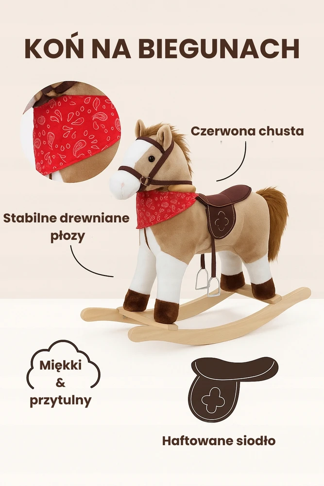 SUPAMASIS ARRGAS DIDELIS 74cm supamasis žirgas GALLOPING ROCKING TIL Sesttino