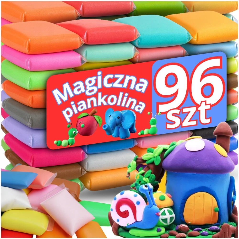 SUPER CAY PLASTICINE CAY POLYMER PUTO KŪRYBINĖ MASĖ 96 Vnt.