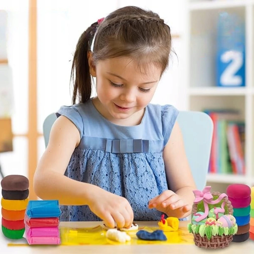 SUPER CAY PLASTICINE MOLIS POLIMERINĖ PUTOS 12 SPALVŲ KŪRYBINĖ MASĖ