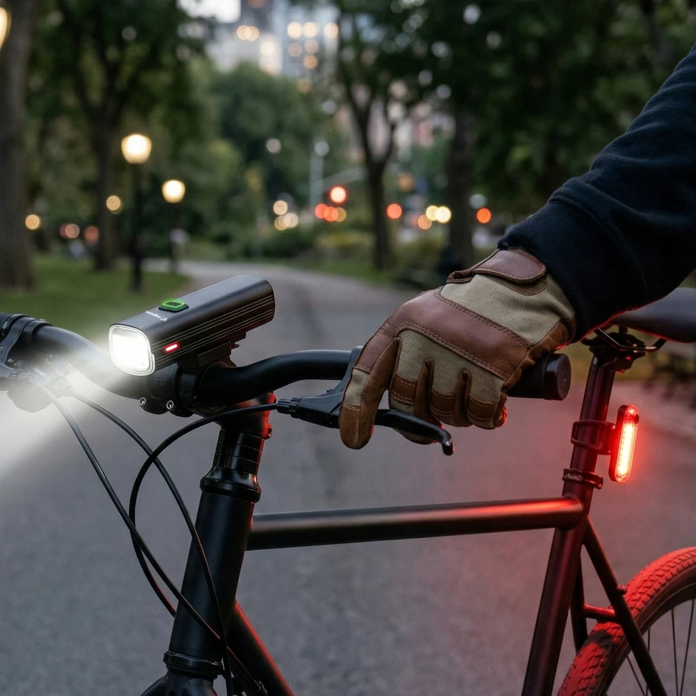 Supero Priekinis ir galinis dviračio žibintas naktiniam važiavimui 1000 lm USB-C IPX6 4800 mAh