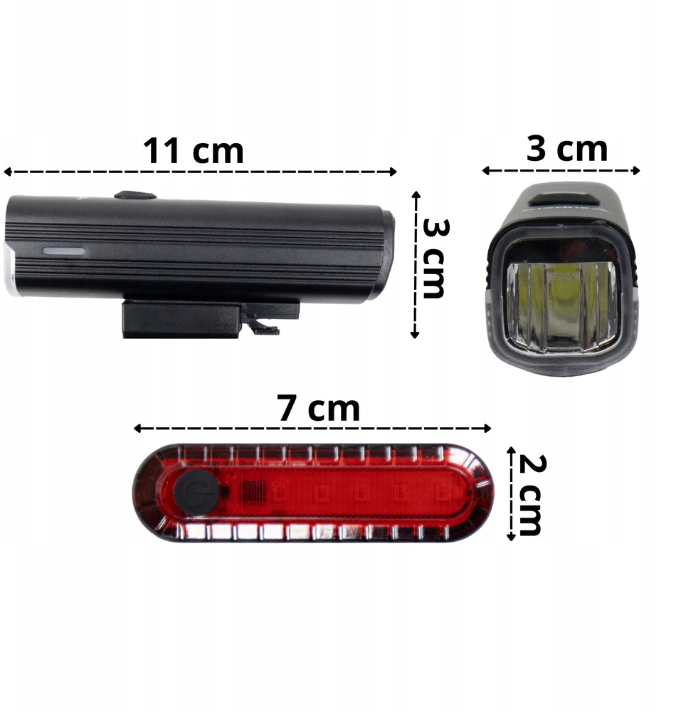 Supero Priekinis ir galinis dviračio žibintas naktiniam važiavimui 1000 lm USB-C IPX6 4800 mAh