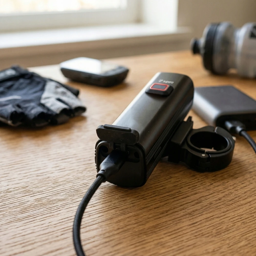Supero Priekinis ir galinis dviračio žibintas naktiniam važiavimui 1000 lm USB-C IPX6 4800 mAh