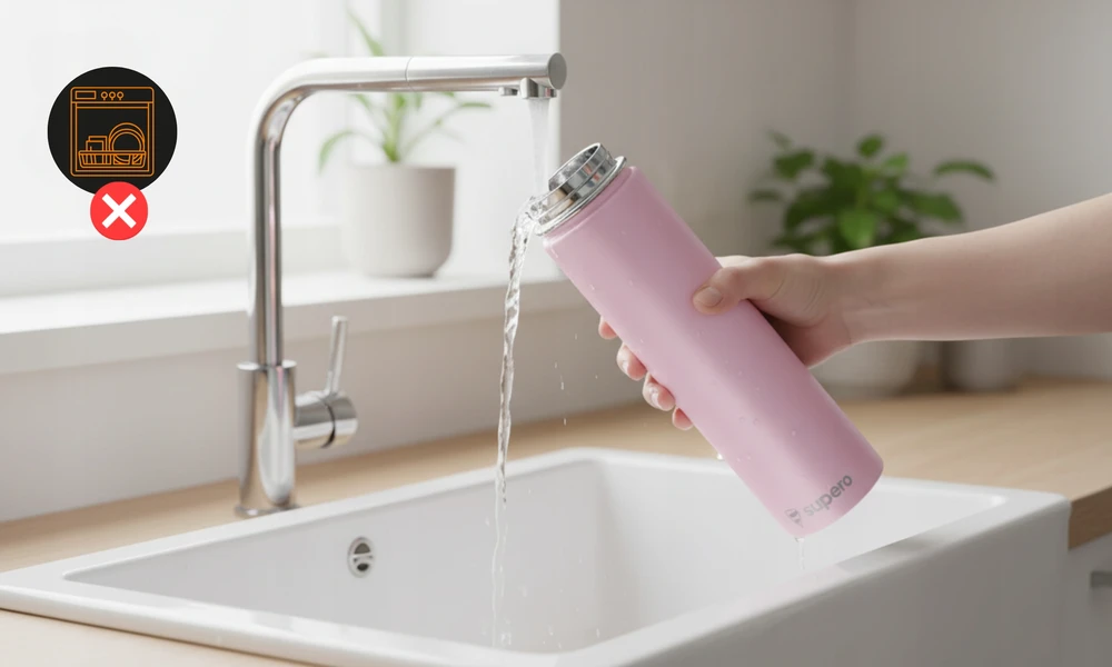 Supero Terminis dviračio butelis su rankena 700 ml metalinis dviračio butelis