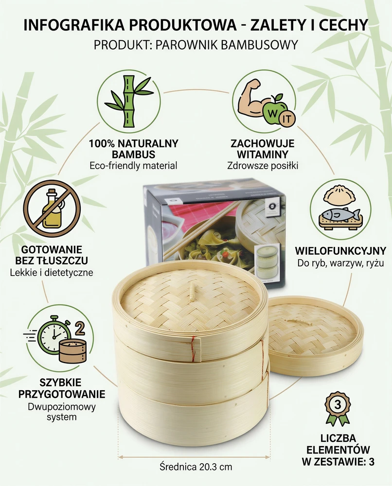 Supplemedica 20,3 CM 3 VIENŲ RINKINYS BAMBUKUI GARINTI