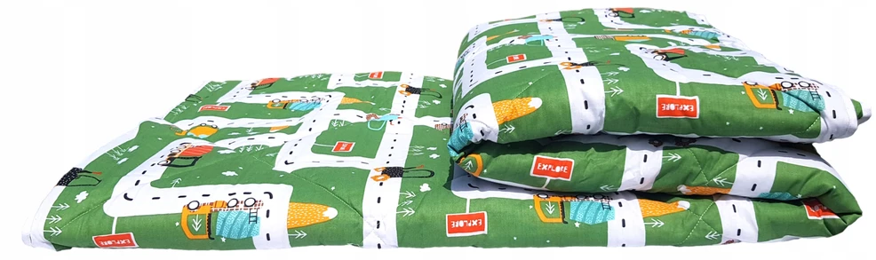 Supreme Style Letnia kołdra pikowana 160x200 autka samochody žalia medvilnė dla dziecka