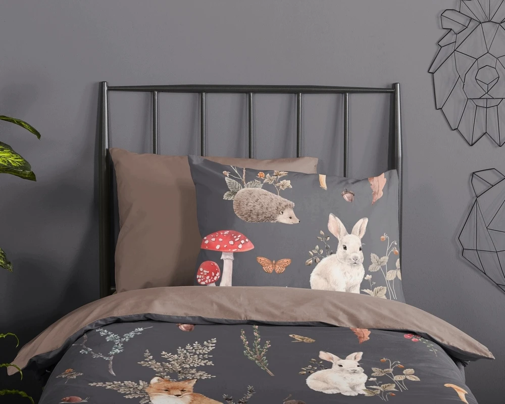 Patalynės komplektas Supreme Style Patalynė 140x200 Leśne Zwierzęta Lisek Sarenka mikrofibra dvipusė